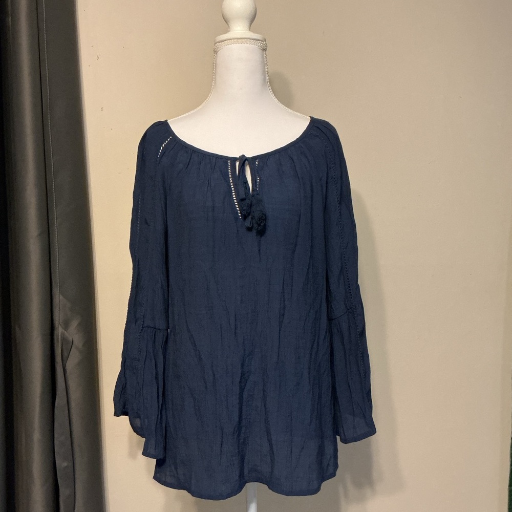 Counterparts Dark Blue Boho Blouse
